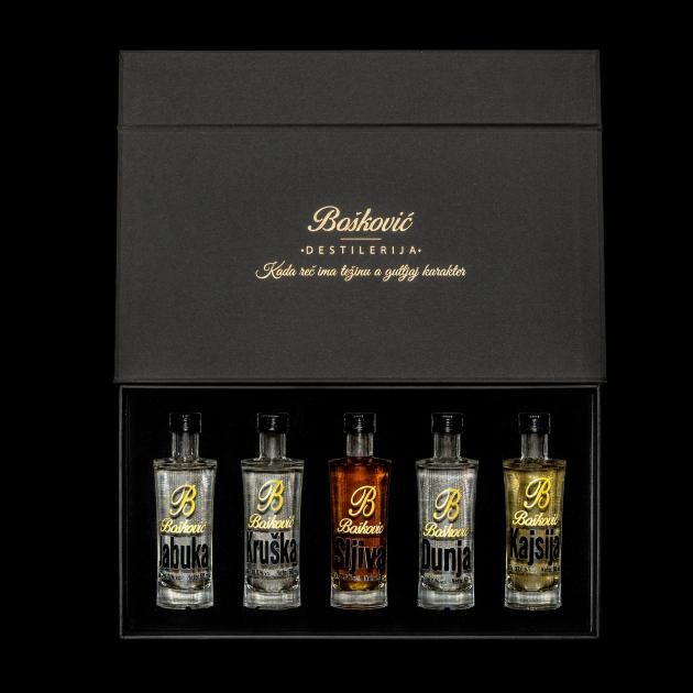 Bošković – Voćni mini set rakija (5×50 ml)
