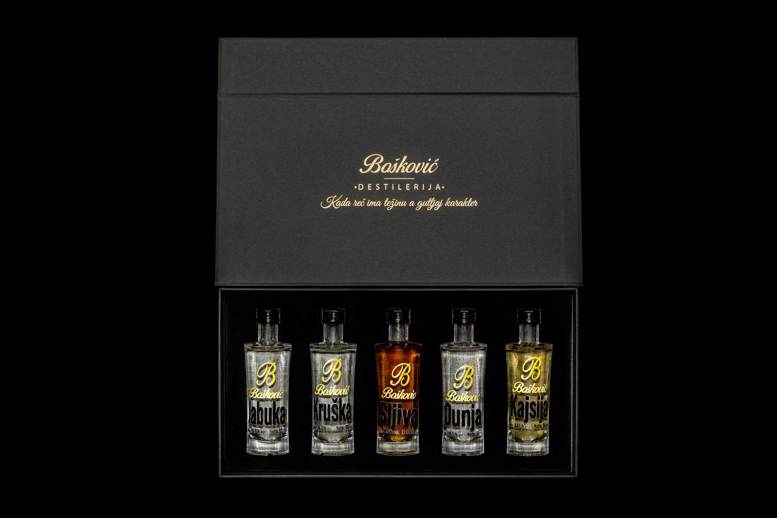 Bošković – Voćni mini set rakija (5×50 ml)